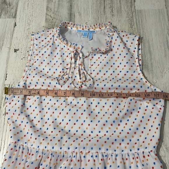 Draper James White Swiss Dot Tiered Dress Size 10 - Picture 11 of 13